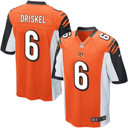 Men's Nike Cincinnati Bengals #6 Jeff Driskel Game Orange Alternate NFL Jersey
