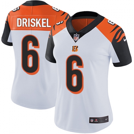 Women's Nike Cincinnati Bengals #6 Jeff Driskel Vapor Untouchable Limited White NFL Jersey