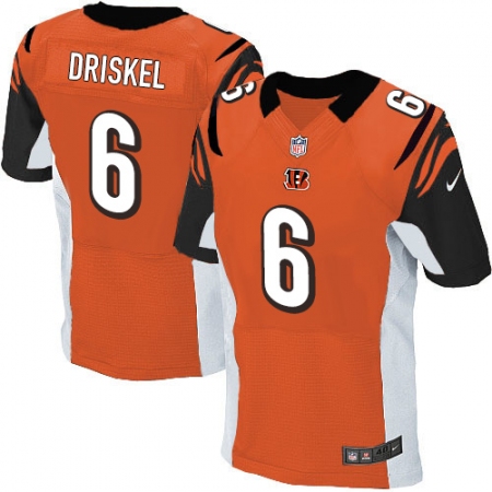 Men's Nike Cincinnati Bengals #6 Jeff Driskel Elite Orange Alternate NFL Jersey