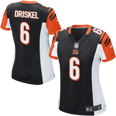 Women's Nike Cincinnati Bengals #6 Jeff Driskel Game Black Team Color NFL Jersey