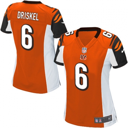 Women's Nike Cincinnati Bengals #6 Jeff Driskel Game Orange Alternate NFL Jersey