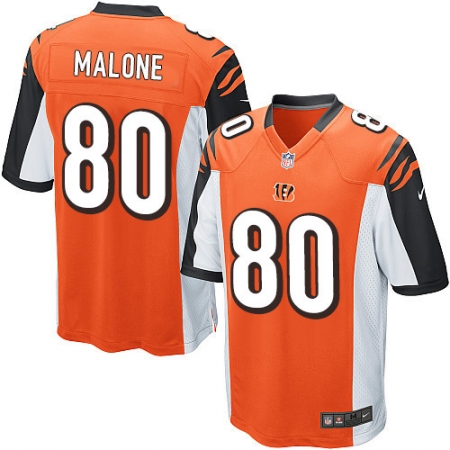 Men's Nike Cincinnati Bengals #80 Josh Malone Game Orange Alternate NFL Jersey