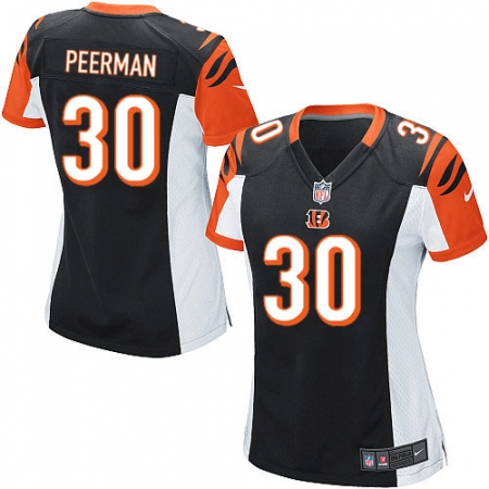 Women's Nike Cincinnati Bengals #30 Cedric Peerman Game Black Team Color NFL Jersey