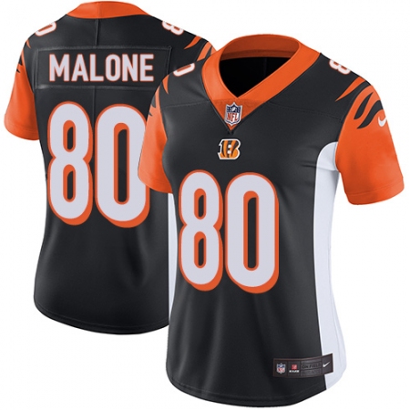 Women's Nike Cincinnati Bengals #80 Josh Malone Elite Black Team Color NFL Jersey