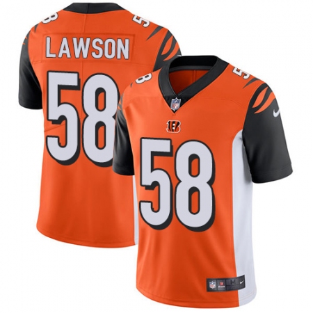 Youth Nike Cincinnati Bengals #58 Carl Lawson Vapor Untouchable Limited Orange Alternate NFL Jersey