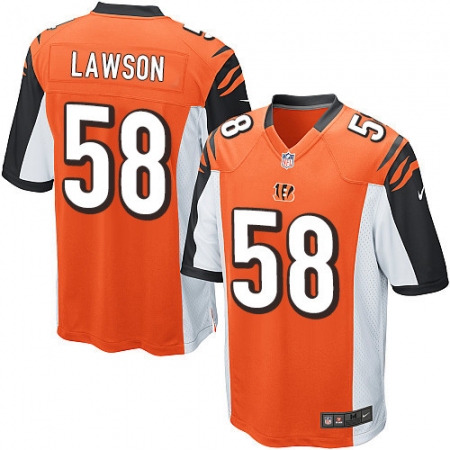 Men's Nike Cincinnati Bengals #58 Carl Lawson Game Orange Alternate NFL Jersey