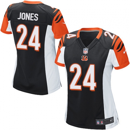 Women's Nike Cincinnati Bengals #24 Adam Jones Game Black Team Color NFL Jersey