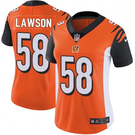 Women's Nike Cincinnati Bengals #58 Carl Lawson Elite Orange Alternate NFL Jersey