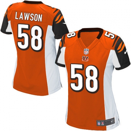 Women's Nike Cincinnati Bengals #58 Carl Lawson Game Orange Alternate NFL Jersey