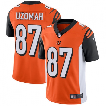 Men's Nike Cincinnati Bengals #87 C.J. Uzomah Vapor Untouchable Limited Orange Alternate NFL Jersey
