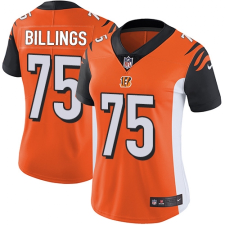 Women's Nike Cincinnati Bengals #75 Andrew Billings Vapor Untouchable Limited Orange Alternate NFL Jersey