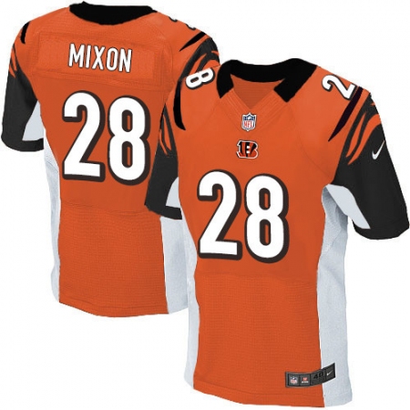 Men's Nike Cincinnati Bengals #28 Joe Mixon Elite Orange Alternate NFL Jersey