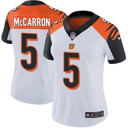 Women's Nike Cincinnati Bengals #5 AJ McCarron Vapor Untouchable Limited White NFL Jersey