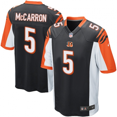 Men's Nike Cincinnati Bengals #5 AJ McCarron Game Black Team Color NFL Jersey