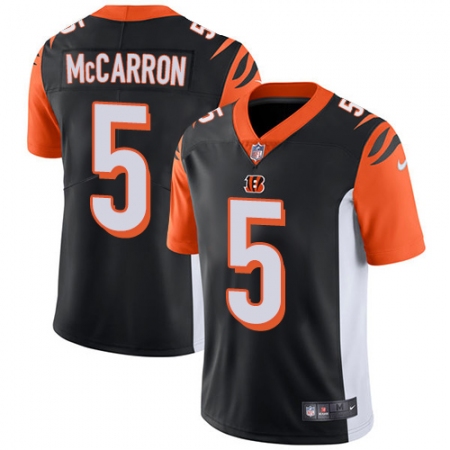 Men's Nike Cincinnati Bengals #5 AJ McCarron Vapor Untouchable Limited Black Team Color NFL Jersey