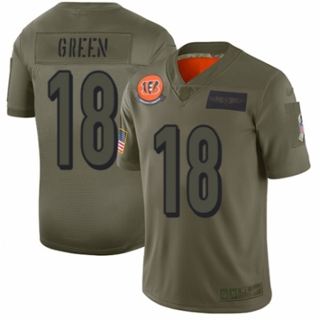 Youth Cincinnati Bengals #18 A.J. Green Limited Camo 2019 Salute to Service Football Jersey