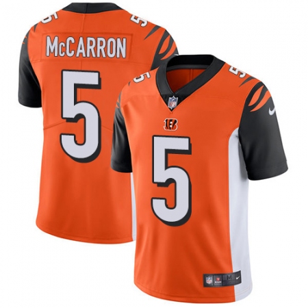 Men's Nike Cincinnati Bengals #5 AJ McCarron Vapor Untouchable Limited Orange Alternate NFL Jersey