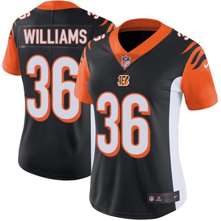 Women's Nike Cincinnati Bengals #36 Shawn Williams Elite Black Team Color NFL Jersey