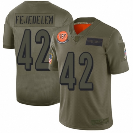 Youth Cincinnati Bengals #42 Clayton Fejedelem Limited Camo 2019 Salute to Service Football Jersey