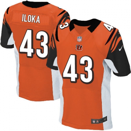 Men's Nike Cincinnati Bengals #43 George Iloka Elite Orange Alternate NFL Jersey