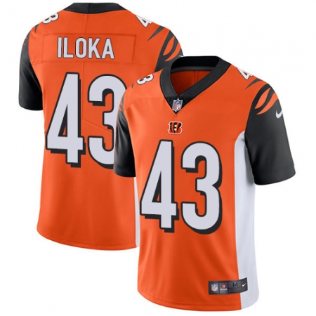 Youth Nike Cincinnati Bengals #43 George Iloka Elite Orange Alternate NFL Jersey