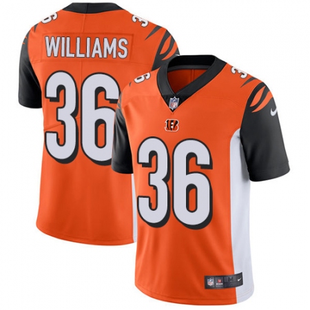 Men's Nike Cincinnati Bengals #36 Shawn Williams Vapor Untouchable Limited Orange Alternate NFL Jersey