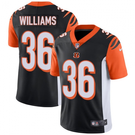 Youth Nike Cincinnati Bengals #36 Shawn Williams Elite Black Team Color NFL Jersey