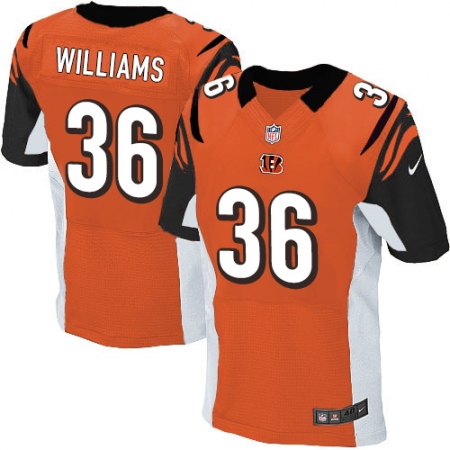 Men's Nike Cincinnati Bengals #36 Shawn Williams Elite Orange Alternate NFL Jersey