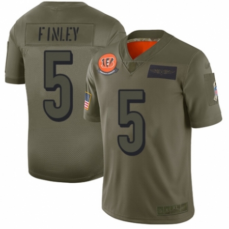 Youth Cincinnati Bengals #5 Ryan Finley Limited Camo 2019 Salute to Service Football Jersey