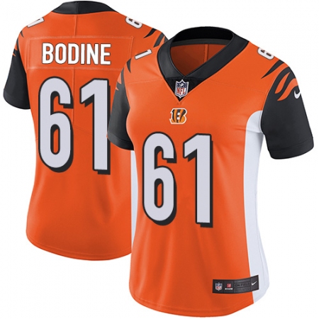Women's Nike Cincinnati Bengals #61 Russell Bodine Elite Orange Alternate NFL Jersey