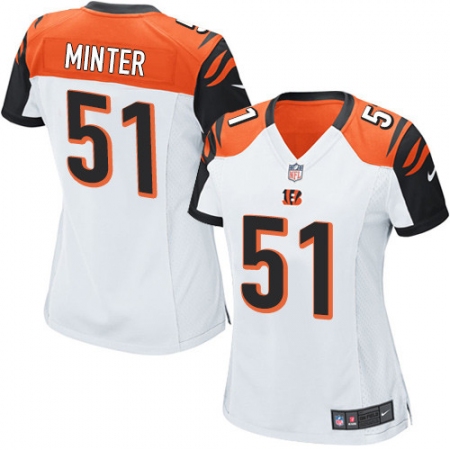 Women's Nike Cincinnati Bengals #51 Kevin Minter Game White NFL Jersey