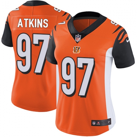 Women's Nike Cincinnati Bengals #97 Geno Atkins Vapor Untouchable Limited Orange Alternate NFL Jersey