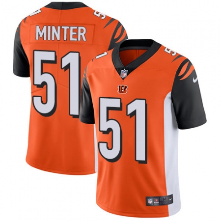 Men's Nike Cincinnati Bengals #51 Kevin Minter Vapor Untouchable Limited Orange Alternate NFL Jersey