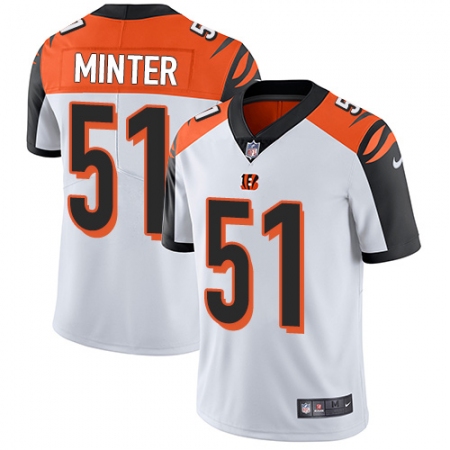 Men's Nike Cincinnati Bengals #51 Kevin Minter Vapor Untouchable Limited White NFL Jersey