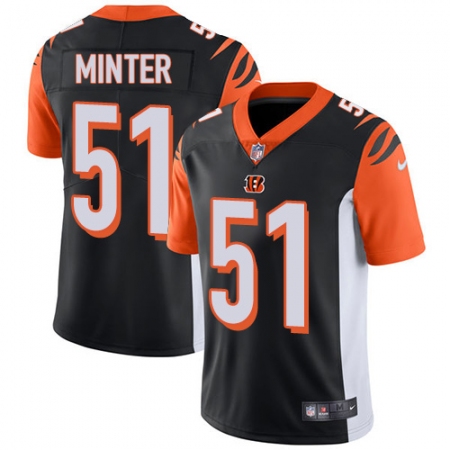 Men's Nike Cincinnati Bengals #51 Kevin Minter Vapor Untouchable Limited Black Team Color NFL Jersey