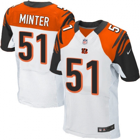 Men's Nike Cincinnati Bengals #51 Kevin Minter Elite White NFL Jersey
