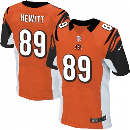 Men's Nike Cincinnati Bengals #89 Ryan Hewitt Elite Orange Alternate NFL Jersey