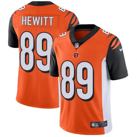 Men's Nike Cincinnati Bengals #89 Ryan Hewitt Vapor Untouchable Limited Orange Alternate NFL Jersey