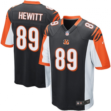 Men's Nike Cincinnati Bengals #89 Ryan Hewitt Game Black Team Color NFL Jersey
