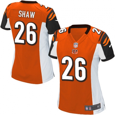 Women's Nike Cincinnati Bengals #26 Josh Shaw Game Orange Alternate NFL Jersey