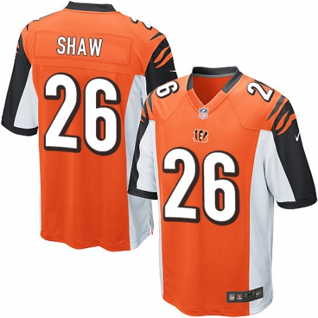 Men's Nike Cincinnati Bengals #26 Josh Shaw Game Orange Alternate NFL Jersey