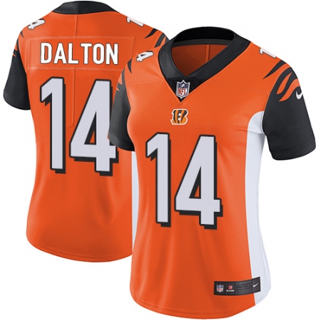 Women's Nike Cincinnati Bengals #14 Andy Dalton Elite Orange Alternate NFL Jersey