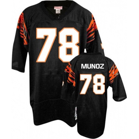 Mitchell and Ness Cincinnati Bengals #78 Anthony Munoz Black Authentic Throwback NFL Jersey