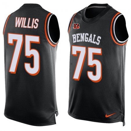 Men's Nike Cincinnati Bengals #75 Jordan Willis Limited Black Player Name & Number Tank Top NFL Jersey