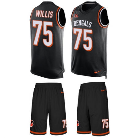 Men's Nike Cincinnati Bengals #75 Jordan Willis Limited Black Tank Top Suit NFL Jersey