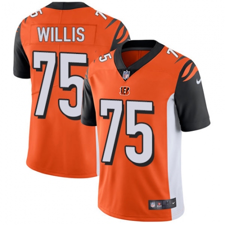 Youth Nike Cincinnati Bengals #75 Jordan Willis Orange Alternate Vapor Untouchable Limited Player NFL Jersey