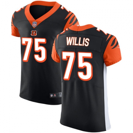 Men's Nike Cincinnati Bengals #75 Jordan Willis Black Team Color Vapor Untouchable Elite Player NFL Jersey