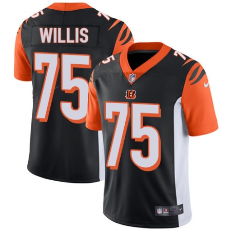 Men's Nike Cincinnati Bengals #75 Jordan Willis Black Team Color Vapor Untouchable Limited Player NFL Jersey