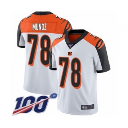 Men's Cincinnati Bengals #78 Anthony Munoz White Vapor Untouchable Limited Player 100th Season Football Jersey