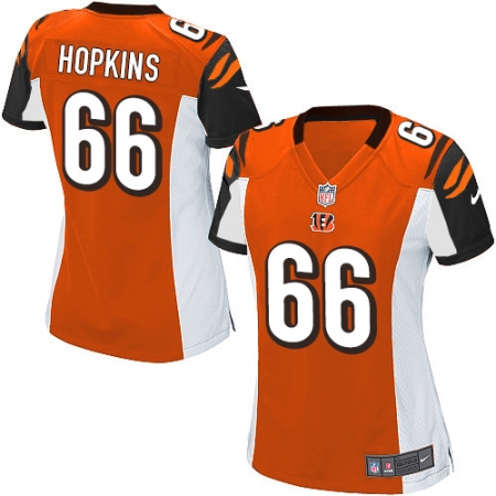 Women's Nike Cincinnati Bengals #66 Trey Hopkins Game Orange Alternate NFL Jersey